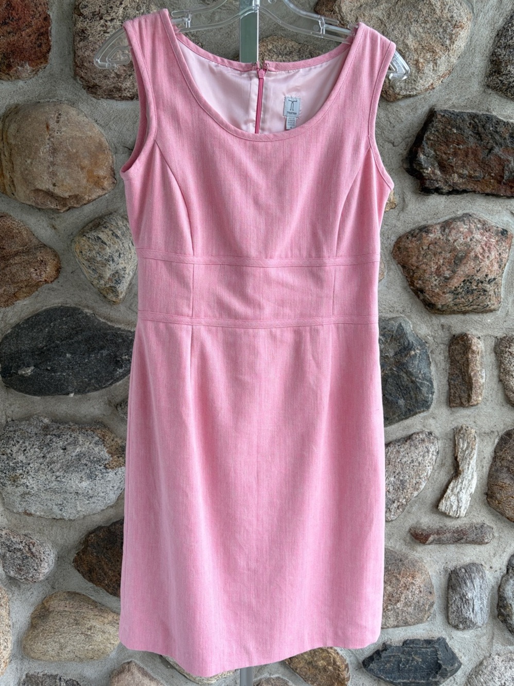 Tristan Pink Sleeveless Sheath Midi Dress